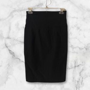 Twenty one classic black knee length pencil skirt back slit size medium